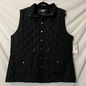 NWT - Black Quilted Women's Vest, Size XL